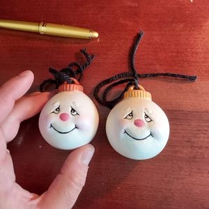 Hand painted by me snowmen Christmas ornament